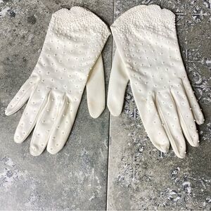 Vintage Beaded Bridal Gloves 60s
